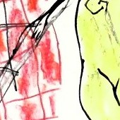 ohne titel, 2023, mischtechnik auf papier, 29,7x42 cm, copyright vg bildkunst + axel hptner